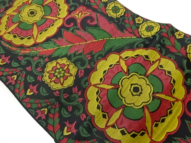 華紋に花唐草模様織出し名古屋帯